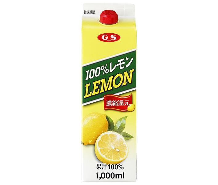 ジーエスフード GS 100%レモン 1000ml紙パック×6本入【日本出荷】