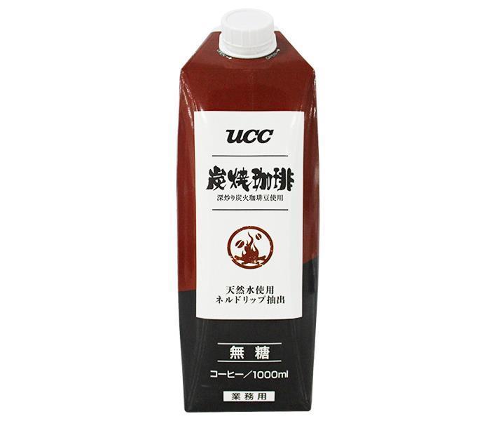 UCC 炭焼珈琲 無糖 1000ml紙パック×12本入【日本出荷】