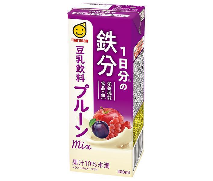 マルサンアイ 1日分の鉄分 豆乳飲料 プルーンmix 200ml紙パック×24本入【日本出荷】