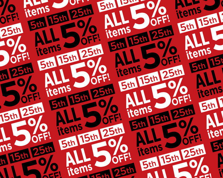 One Day Only! Get 5% OFF Almost Everything on March 25th!
