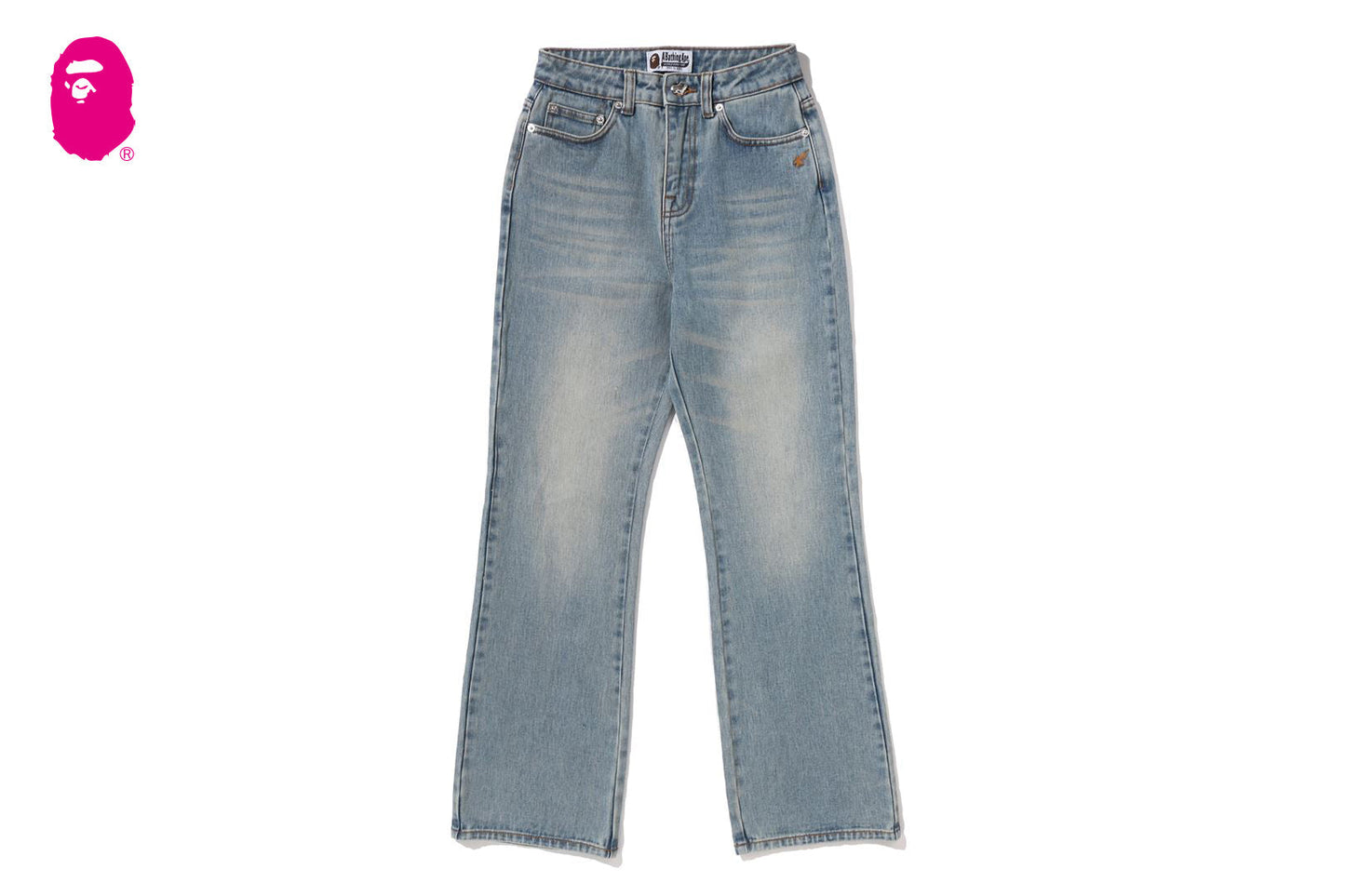 BAPE A BATHING APE LOGO BOOTCUT DENIM PANTS