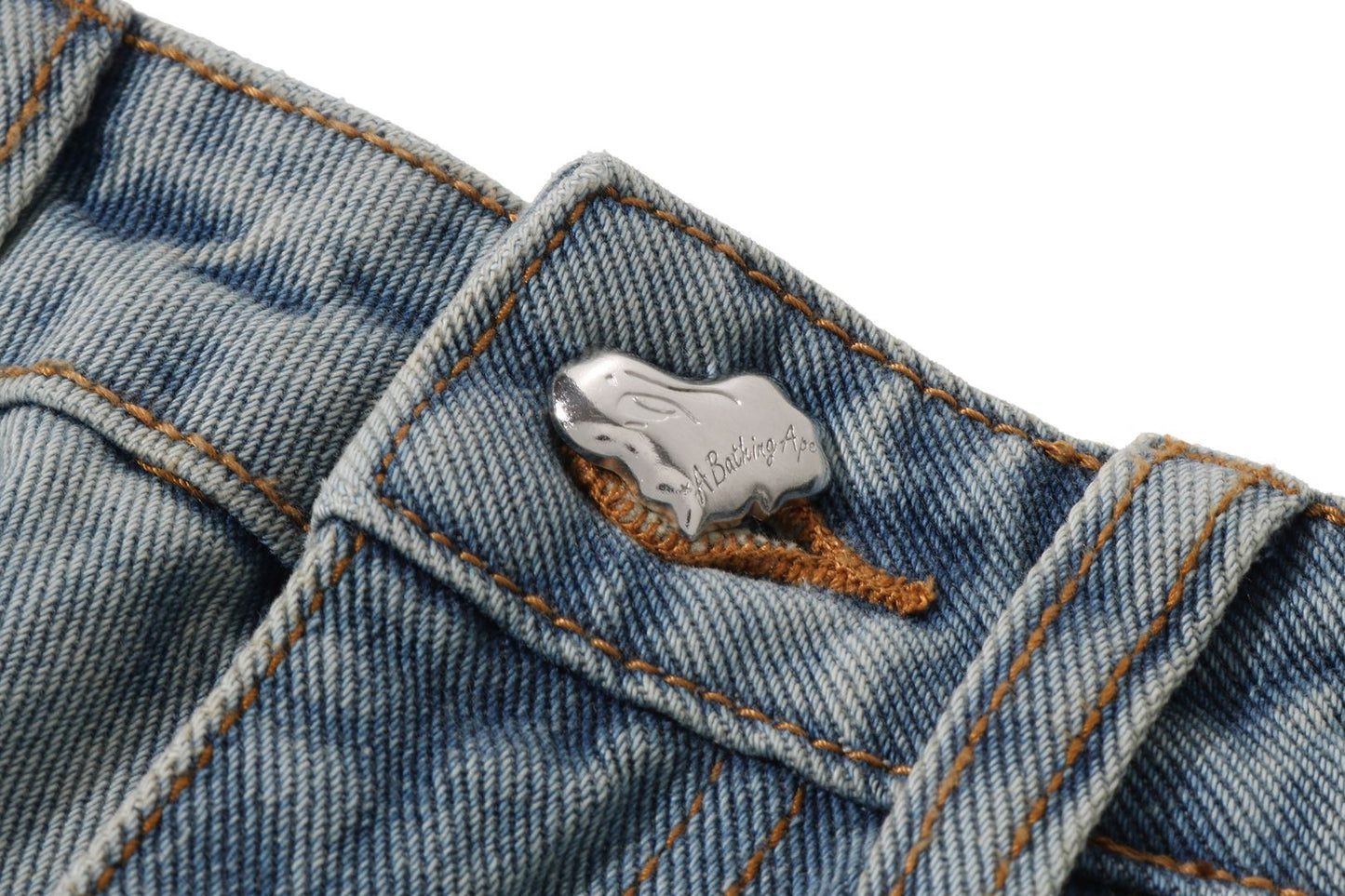 BAPE A BATHING APE LOGO BOOTCUT DENIM PANTS