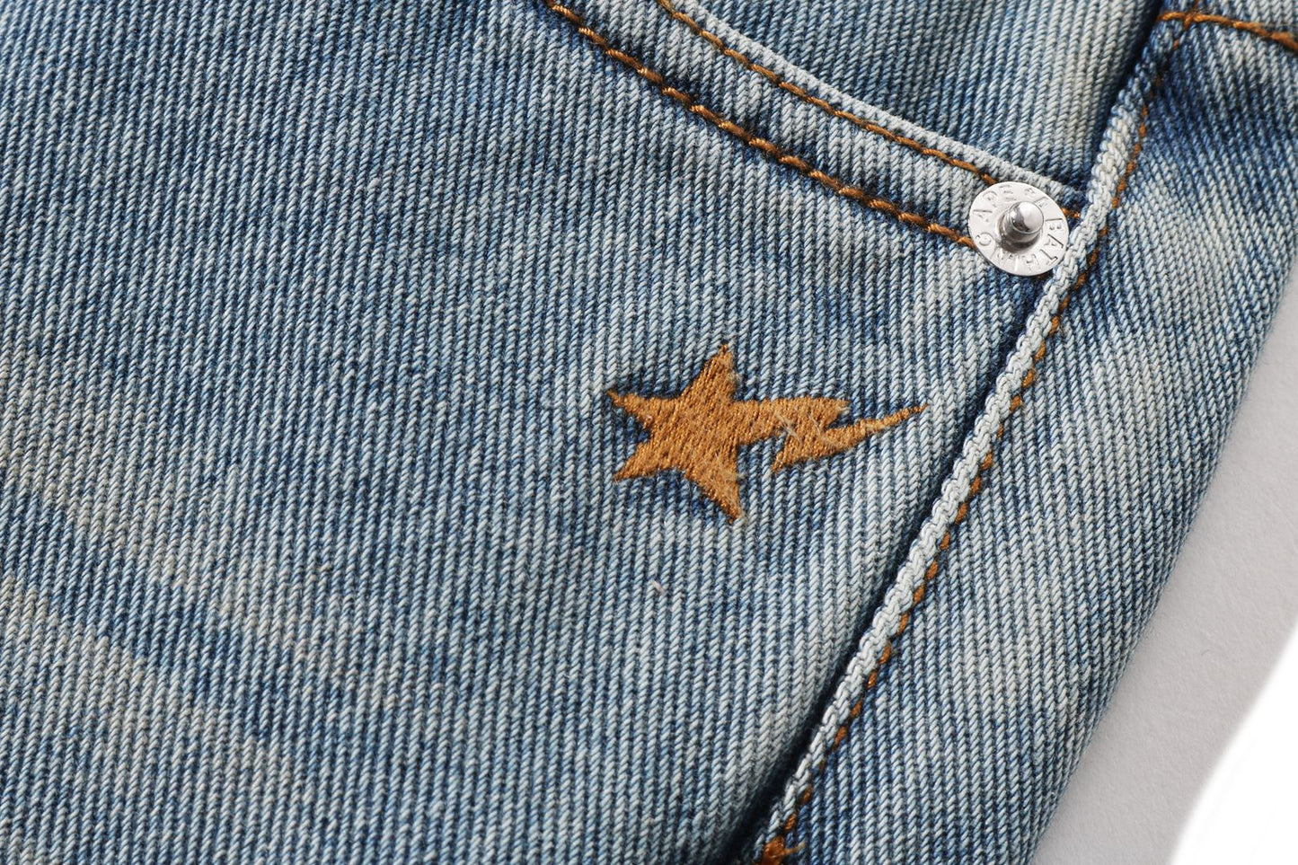 BAPE A BATHING APE LOGO BOOTCUT DENIM PANTS