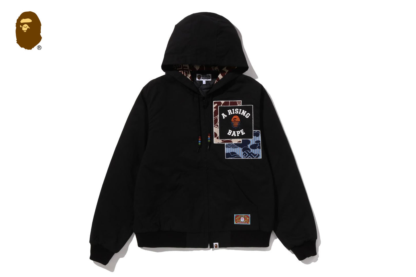 BAPE A RISING BAPE PATCHWORK HOODIE WORK JACKET