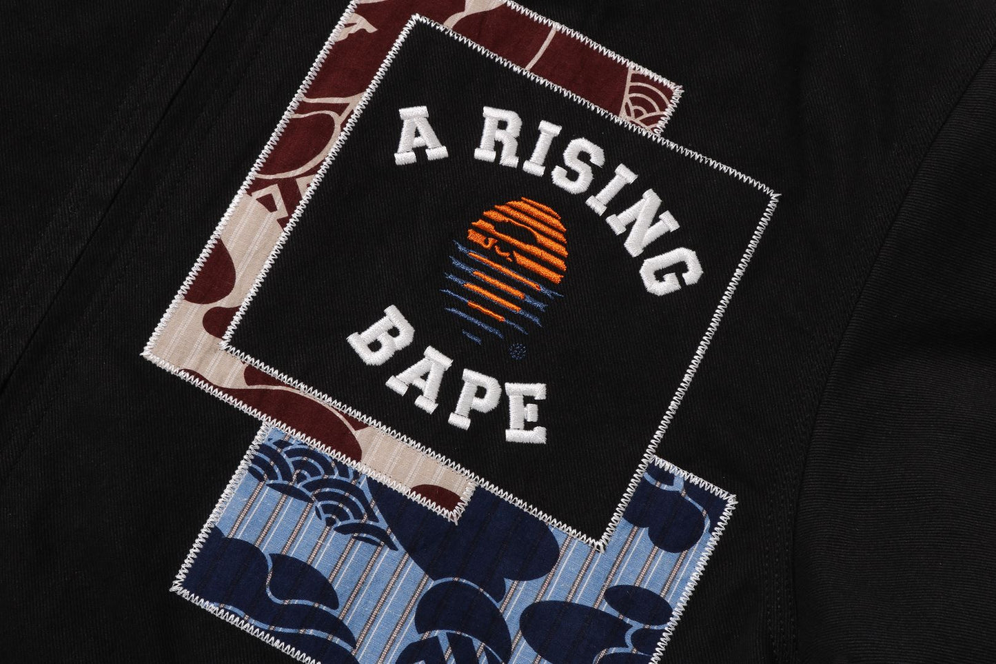 BAPE A RISING BAPE PATCHWORK HOODIE WORK JACKET