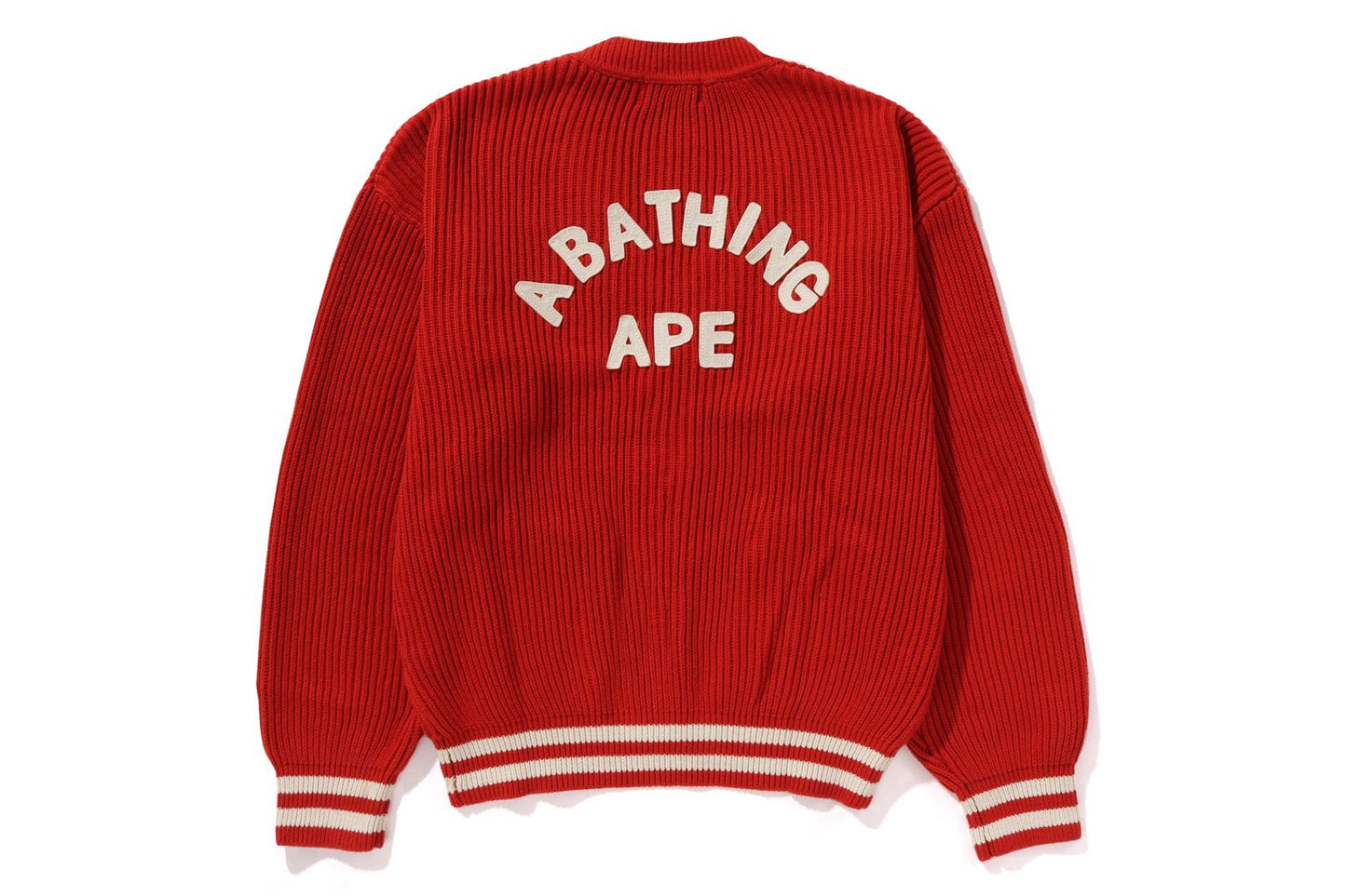 BAPE A BATHING APE 大學風開襟毛衣