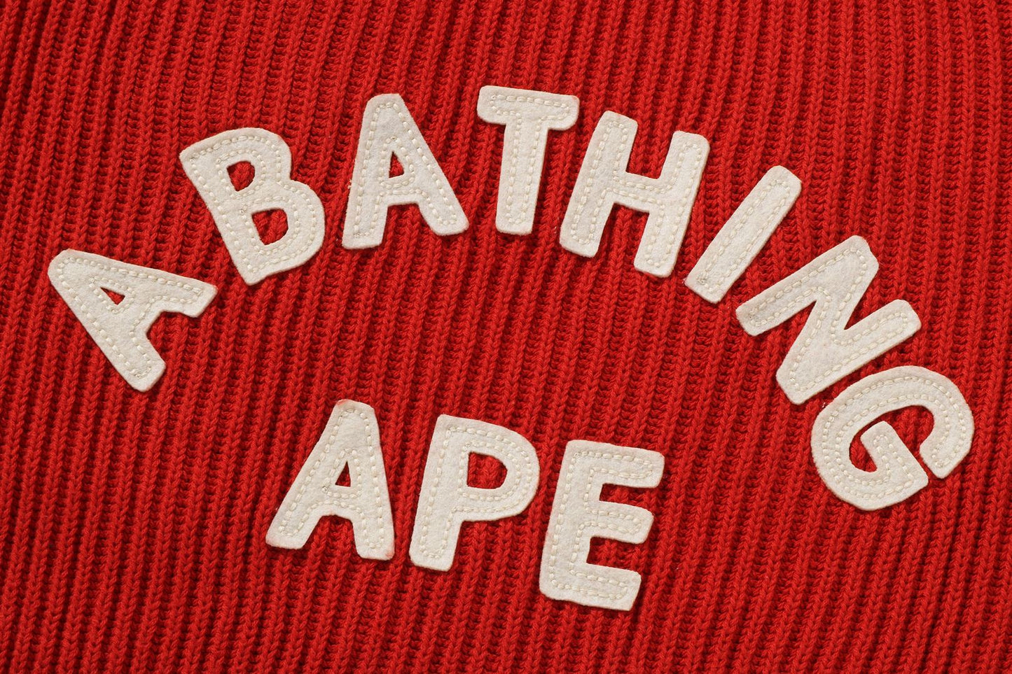 BAPE A BATHING APE 大學風開襟毛衣