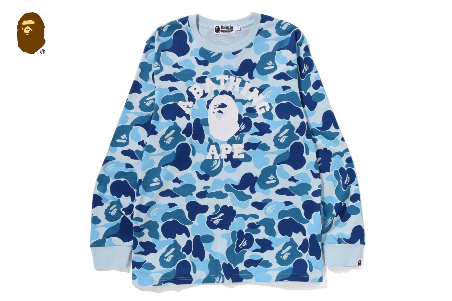 BAPE ABC CAMO COLLEGE LS TEE
