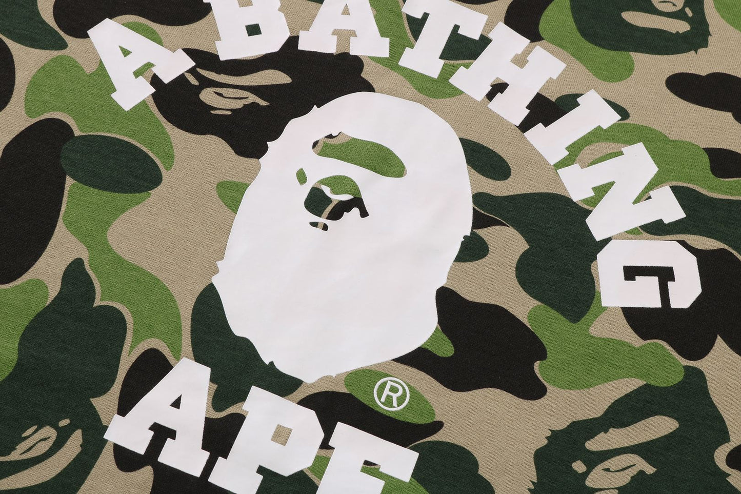 BAPE ABC CAMO COLLEGE LS TEE