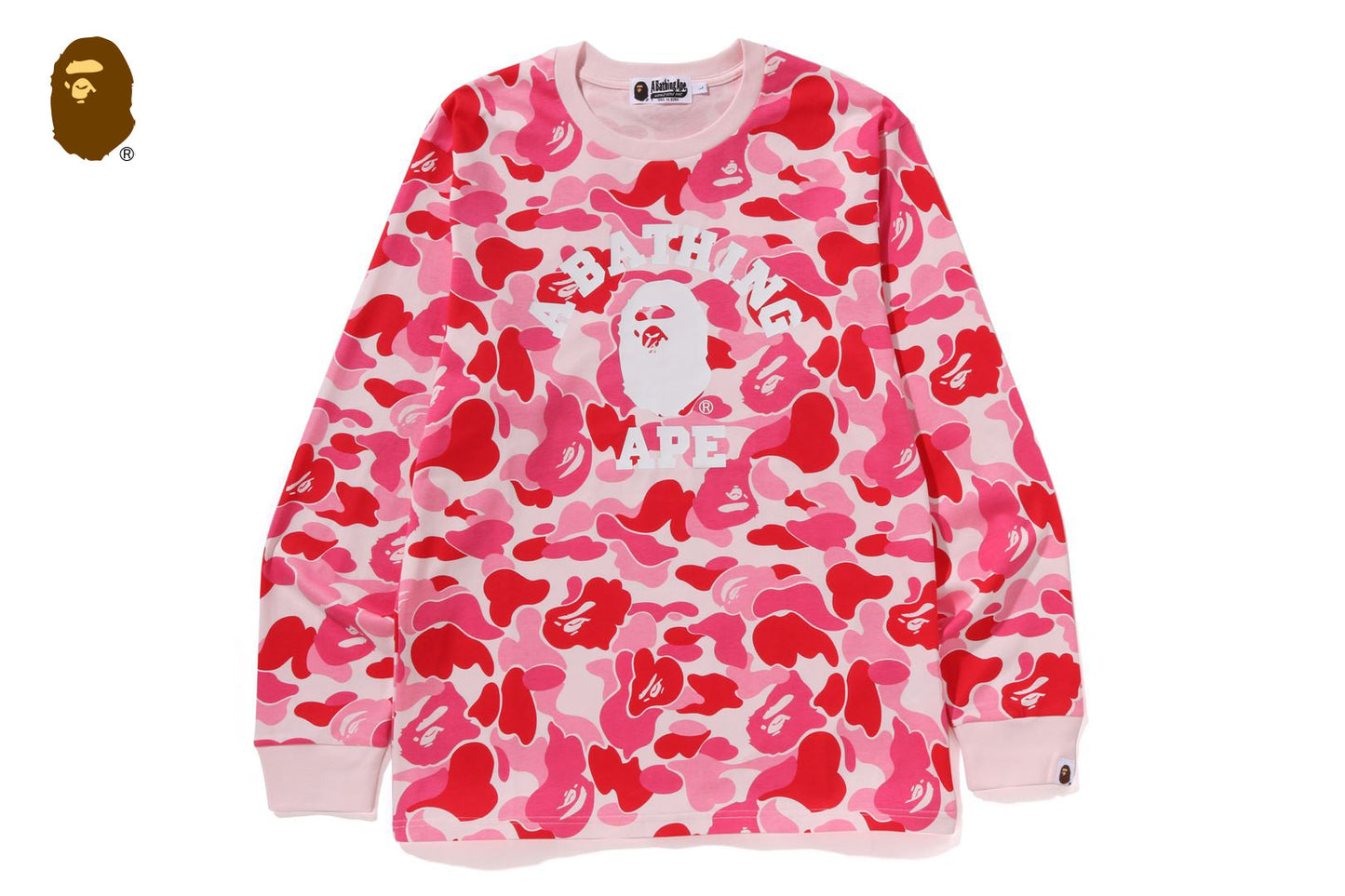 BAPE ABC CAMO COLLEGE LS TEE