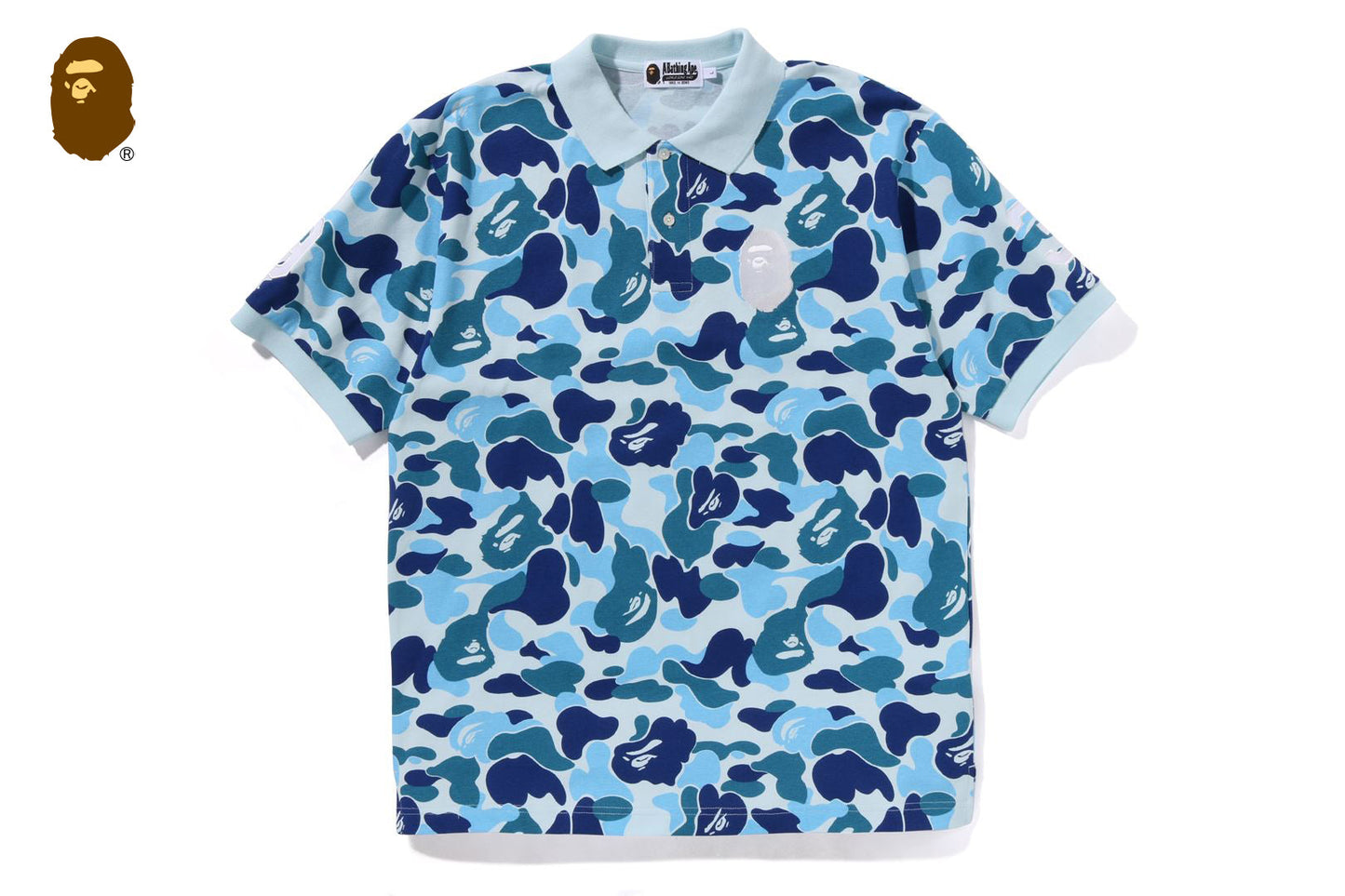 BAPE ABC CAMO LARGE APE HEAD POLO