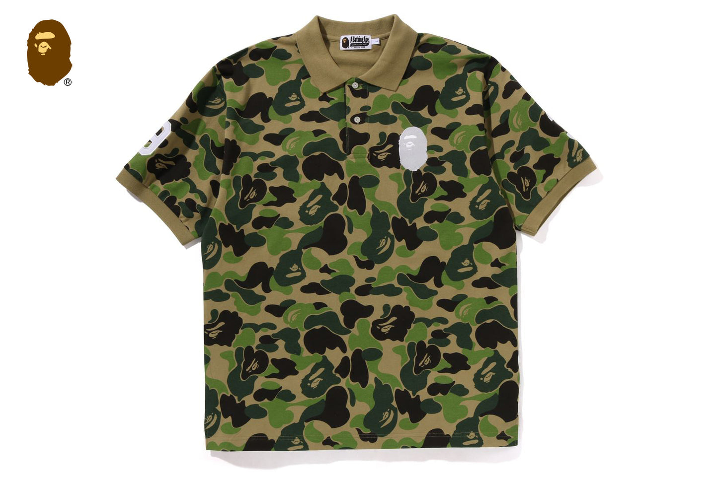 BAPE ABC CAMO LARGE APE HEAD POLO