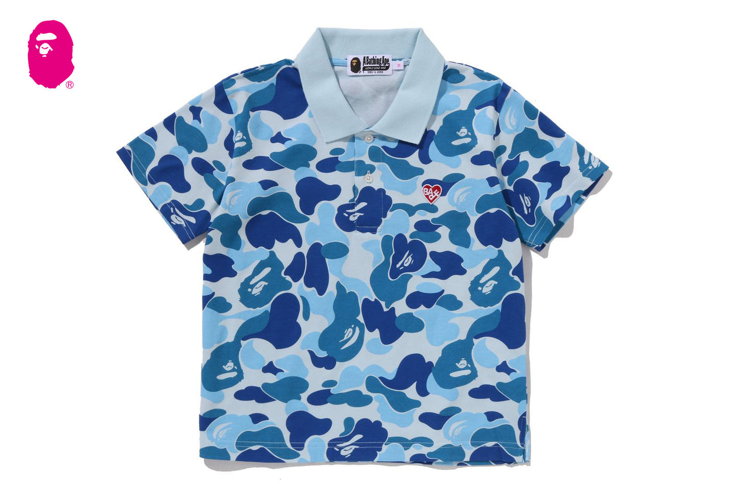BAPE ABC CAMO CROPPED POLO SHIRT