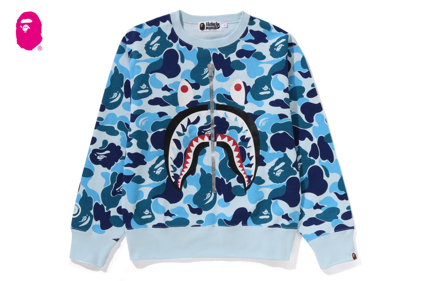 BAPE ABC CAMO SHARK CREWNECK SWEATSHIRT