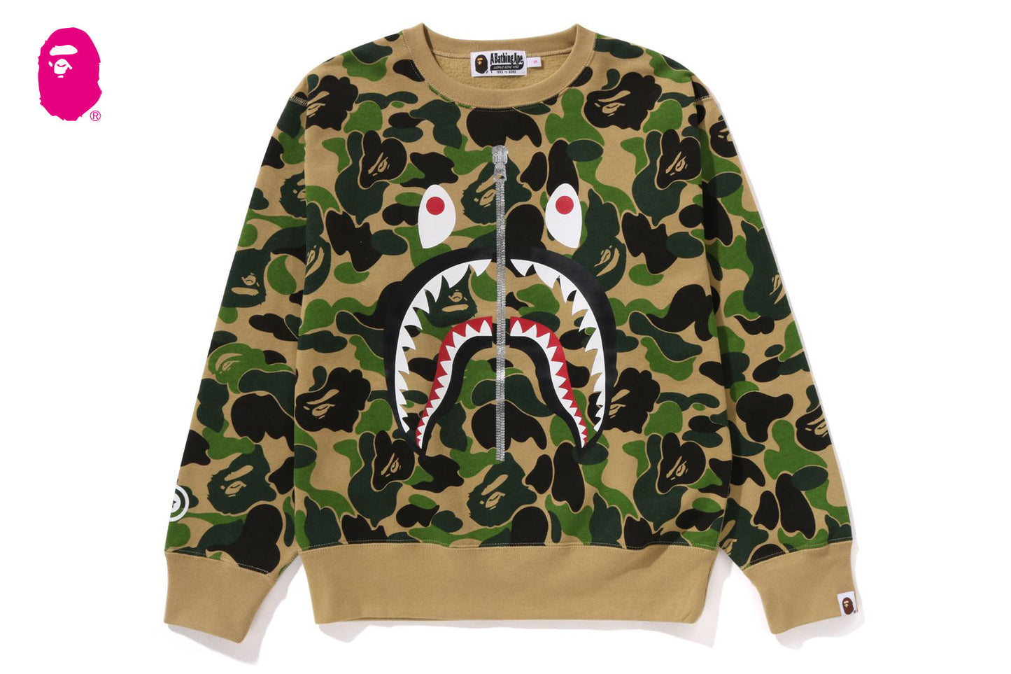 BAPE ABC CAMO SHARK CREWNECK SWEATSHIRT
