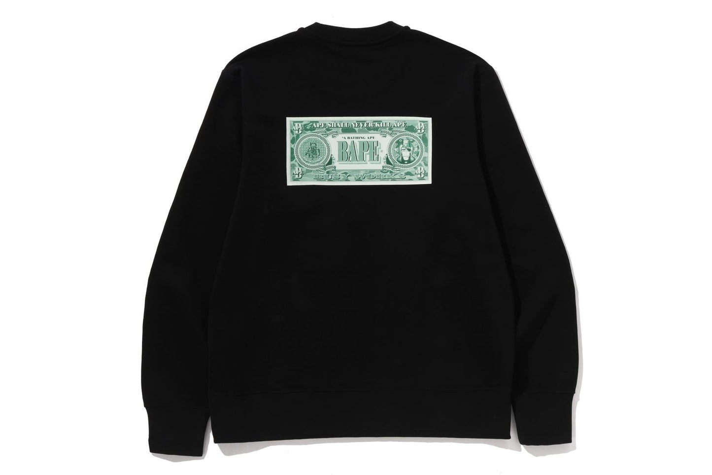 BAPE BANKNOTE RELAXED FIT CREWNECK SWEATSHIRT