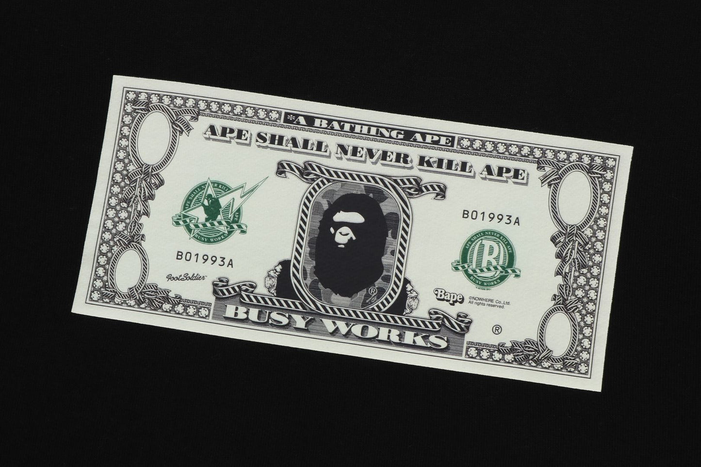 BAPE BANKNOTE RELAXED FIT CREWNECK SWEATSHIRT