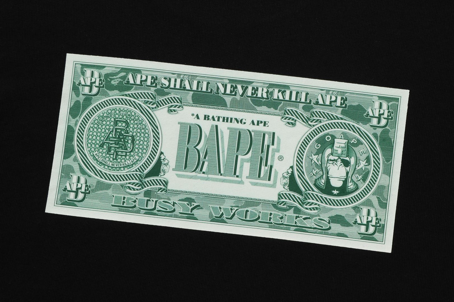 BAPE BANKNOTE RELAXED FIT CREWNECK SWEATSHIRT