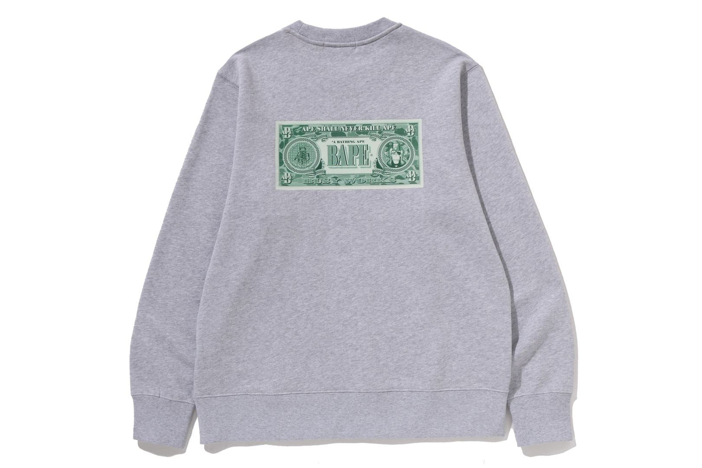 BAPE BANKNOTE RELAXED FIT CREWNECK SWEATSHIRT