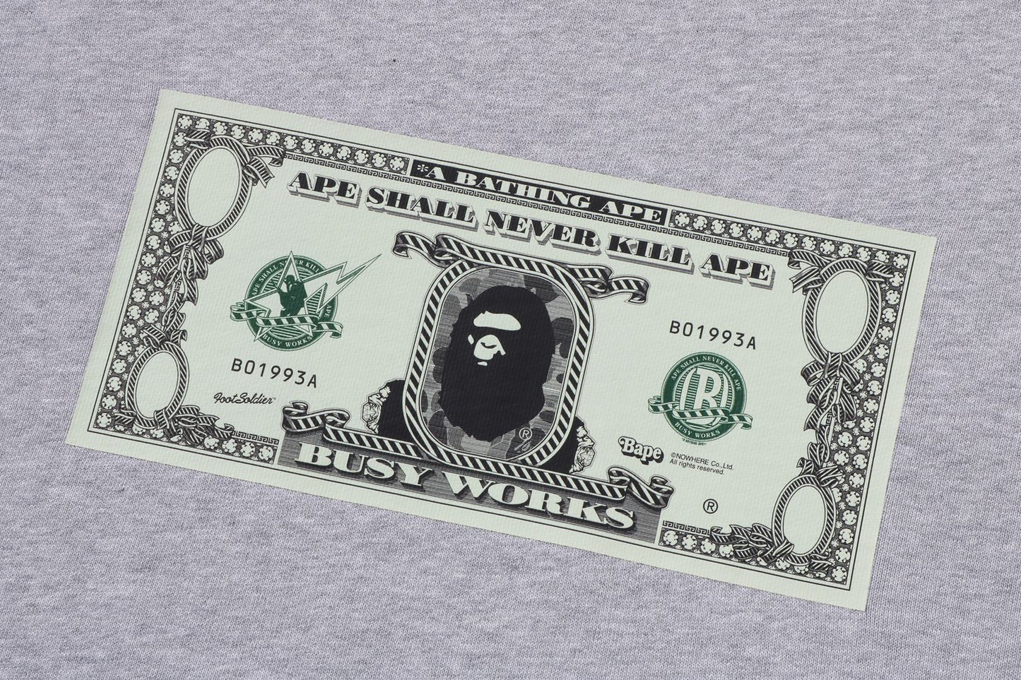 BAPE BANKNOTE RELAXED FIT CREWNECK SWEATSHIRT