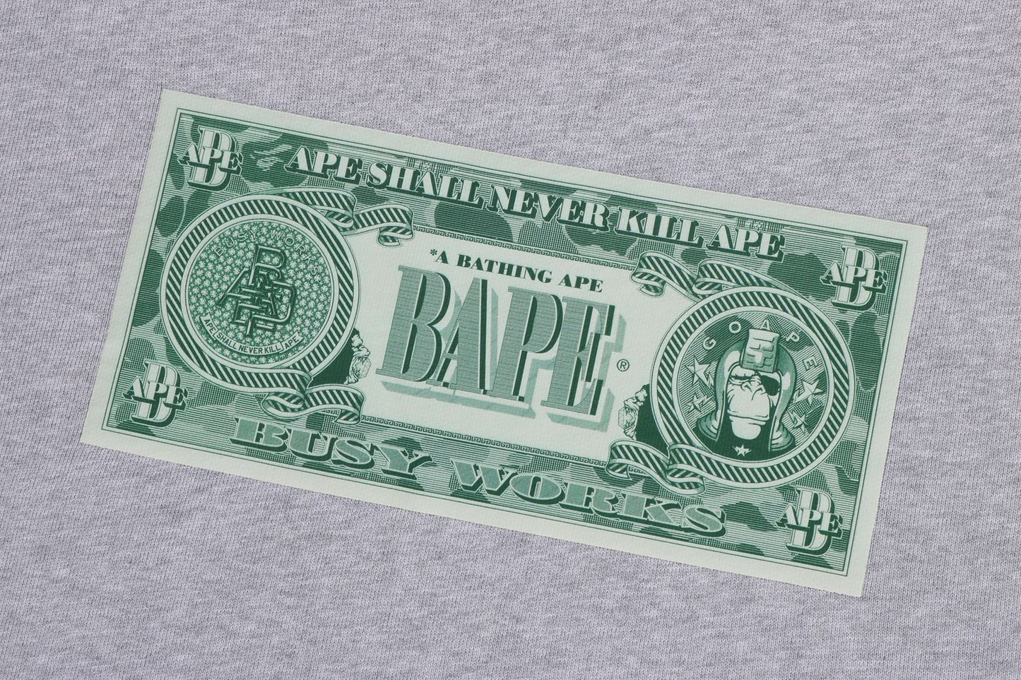 BAPE BANKNOTE RELAXED FIT CREWNECK SWEATSHIRT