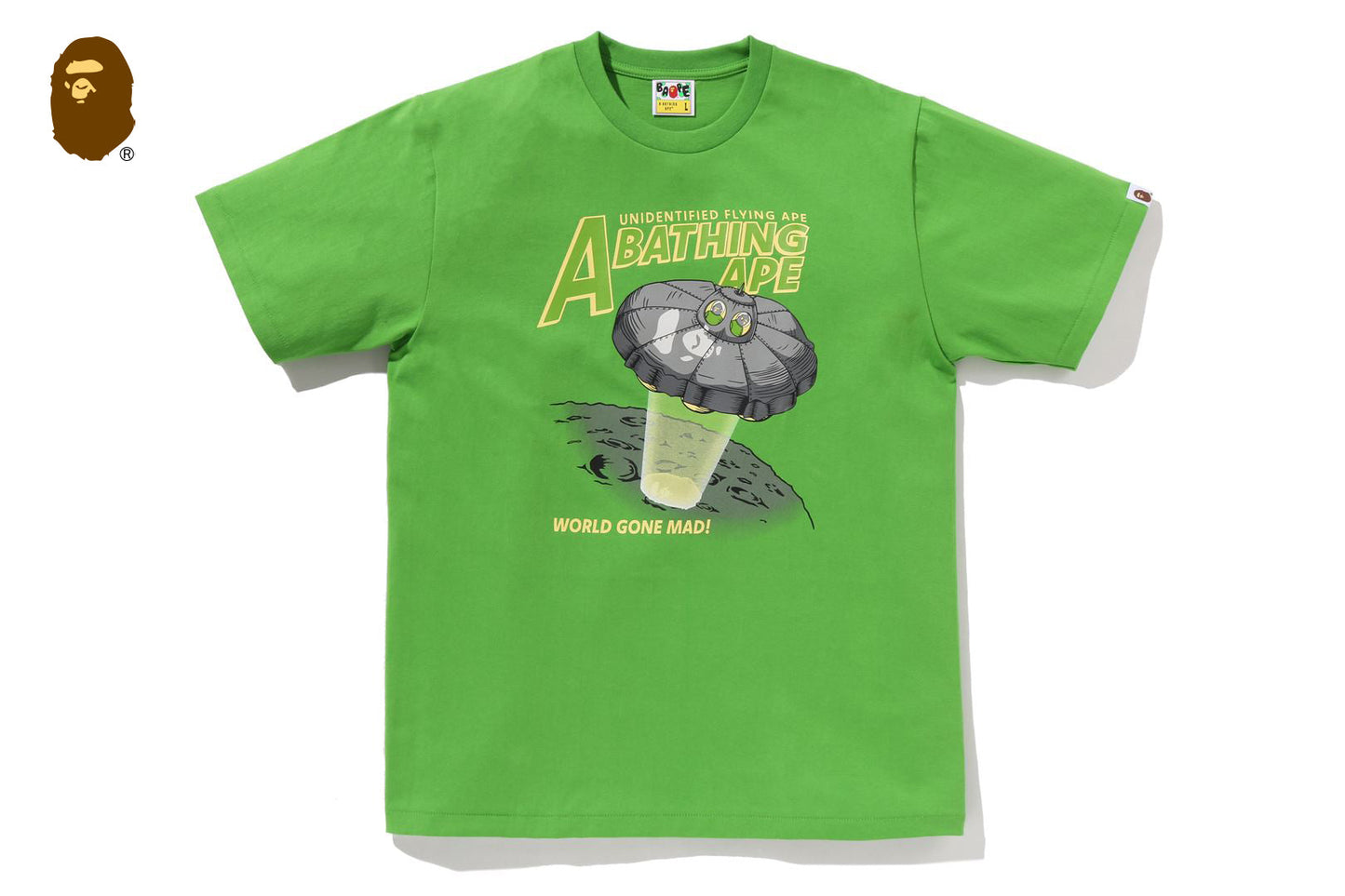 BAPE APE HEAD UFO ON MOON TEE