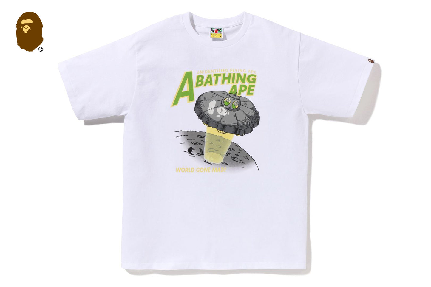 BAPE APE HEAD UFO ON MOON TEE
