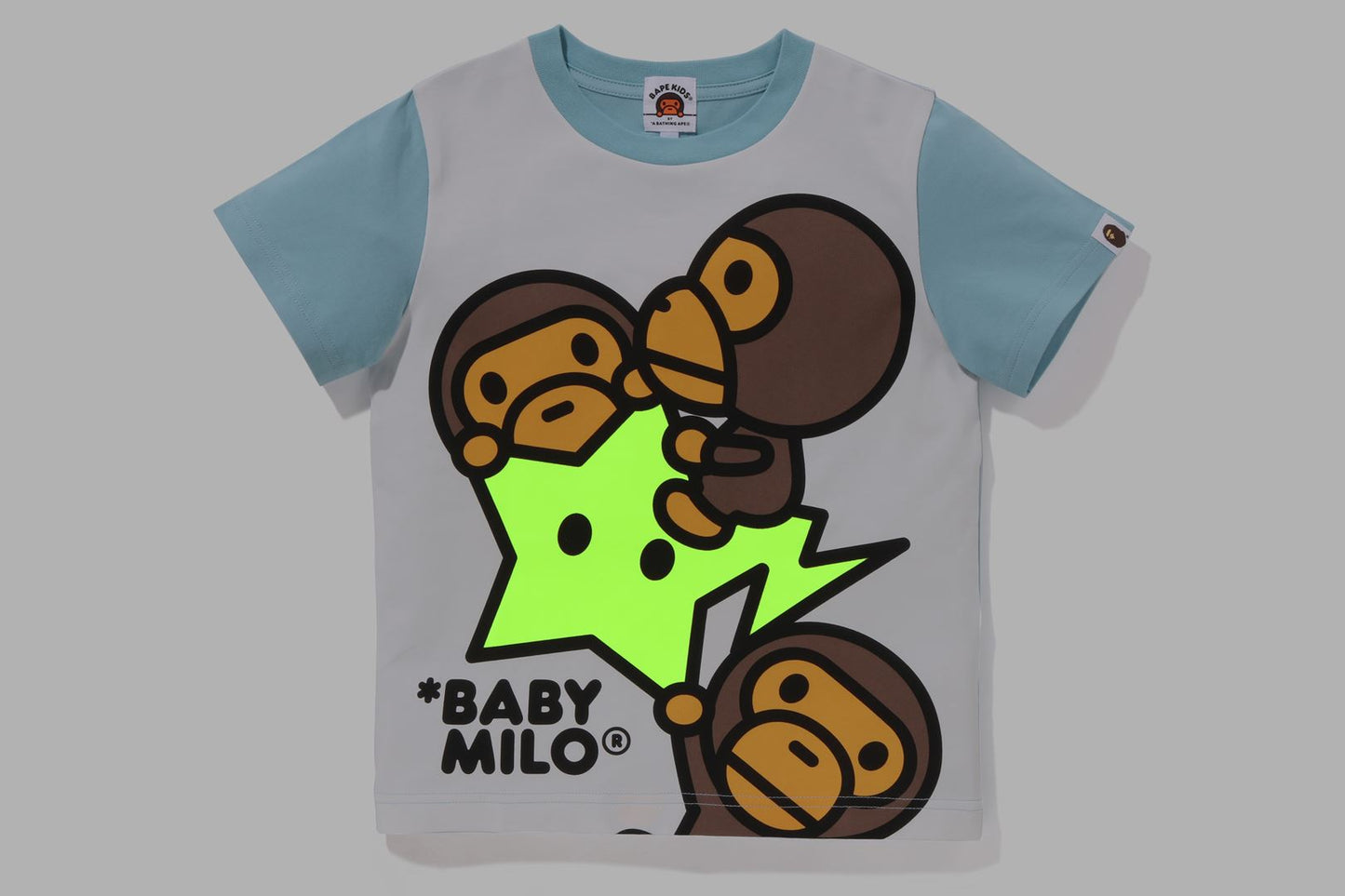 BAPE BABY MILO STA 夜光面板印刷T恤