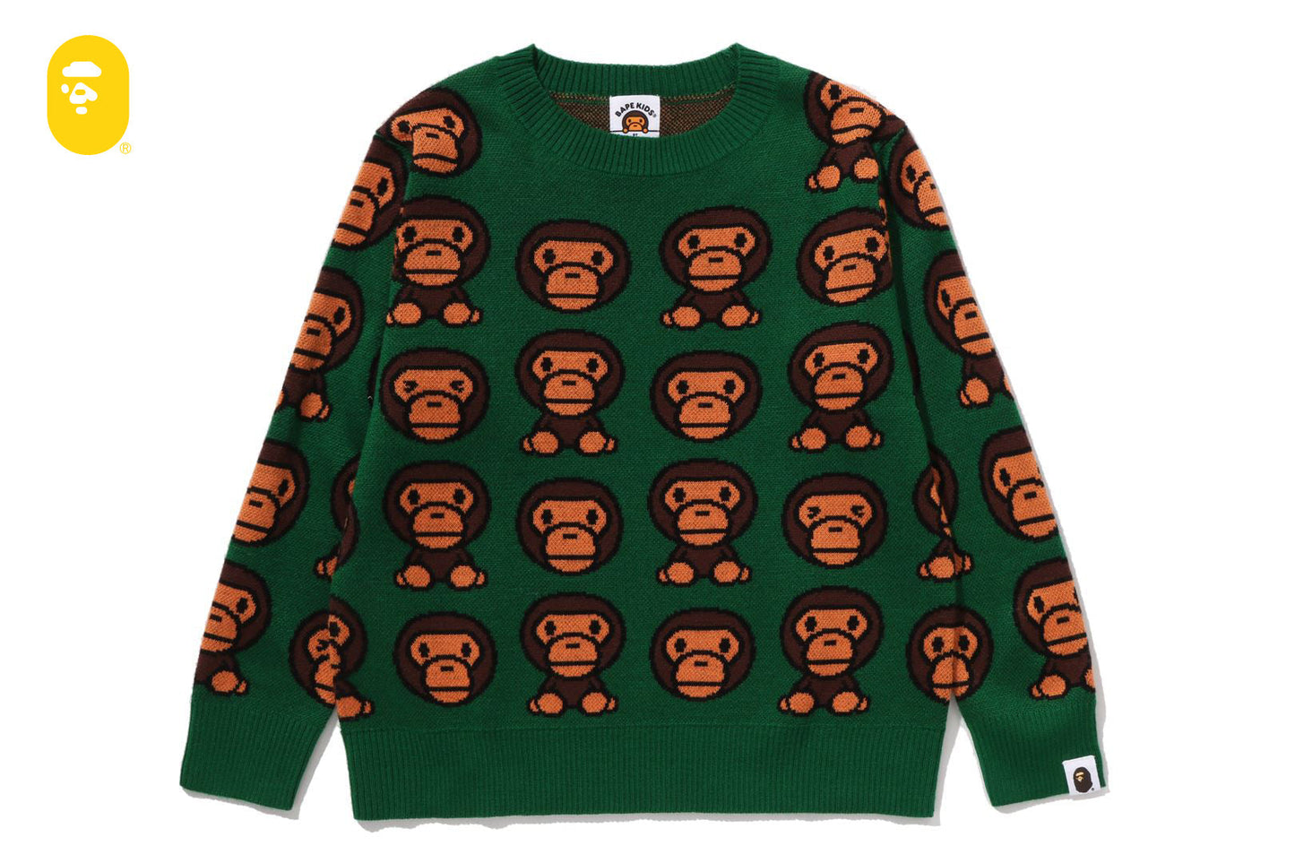 BAPE BABY MILO PATTERN KNIT SWEATER