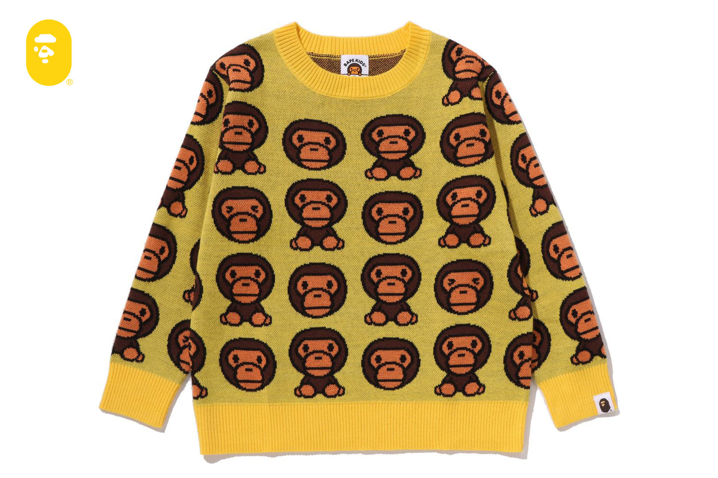 BAPE BABY MILO PATTERN KNIT SWEATER