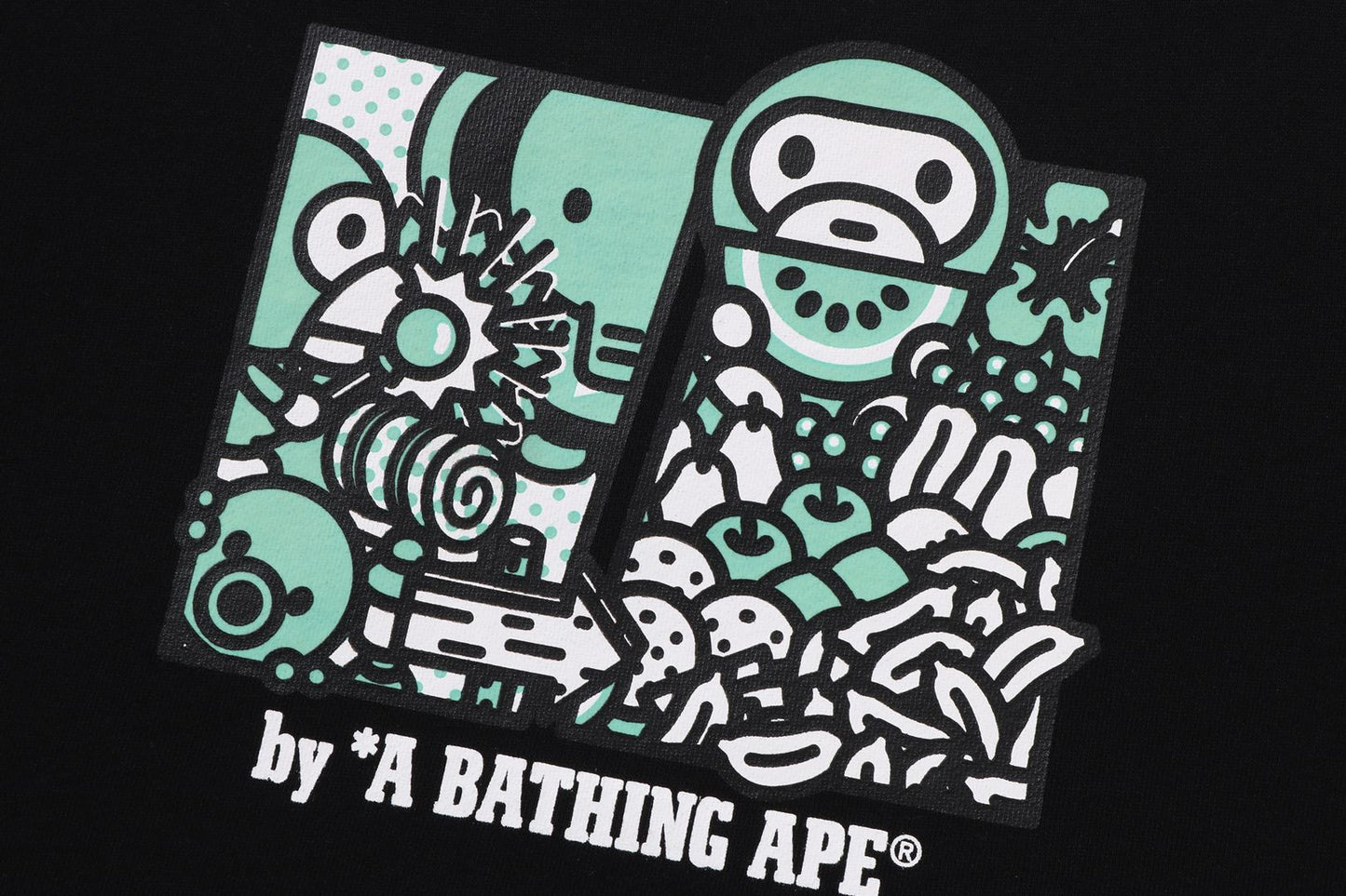 BAPE BABY MILO FRIENDS GLOW IN THE DARK CREWNECK SWEATSHIRT