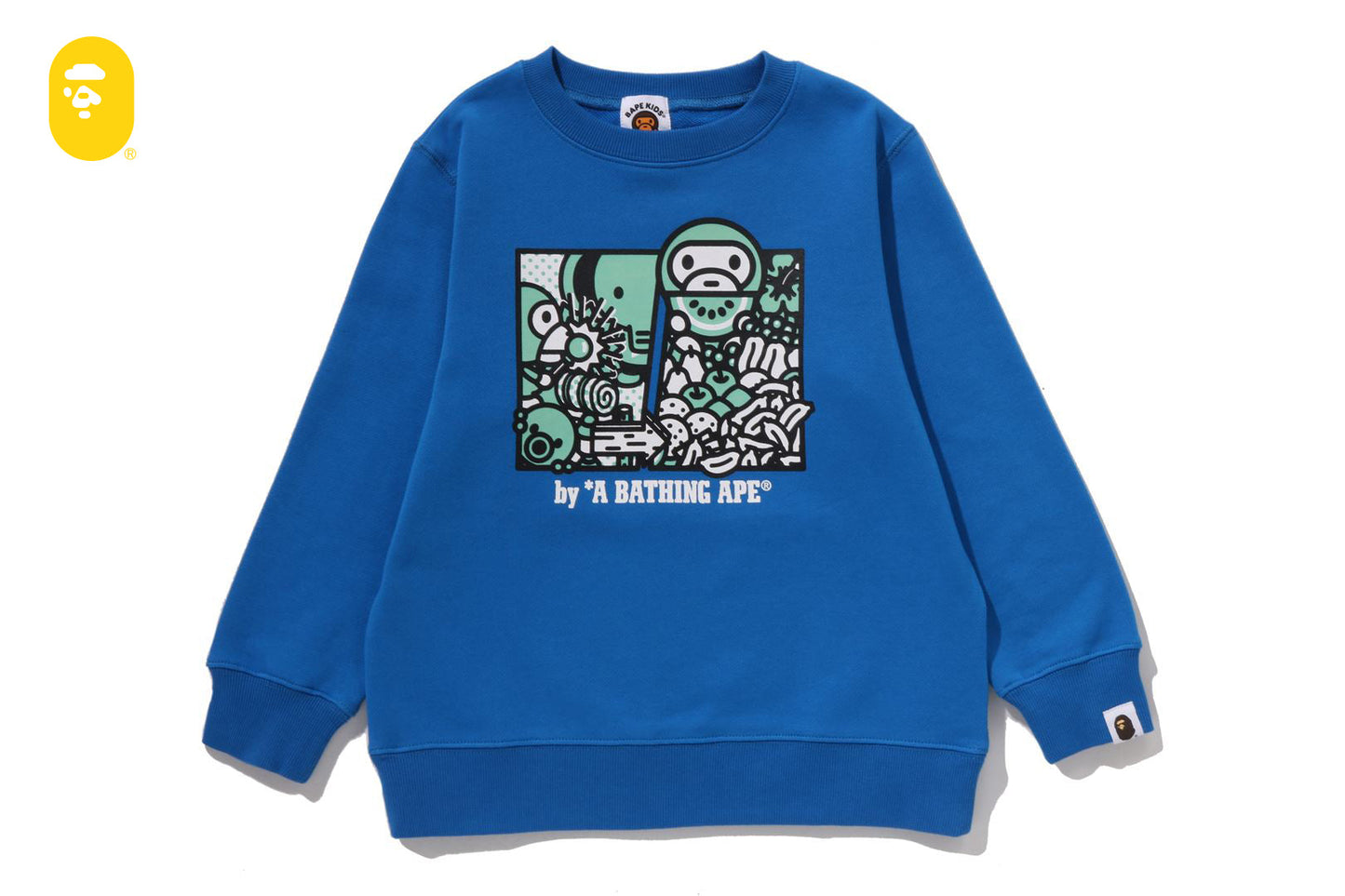 BAPE BABY MILO FRIENDS GLOW IN THE DARK CREWNECK SWEATSHIRT