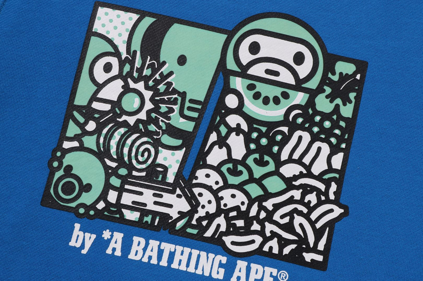 BAPE BABY MILO FRIENDS GLOW IN THE DARK CREWNECK SWEATSHIRT