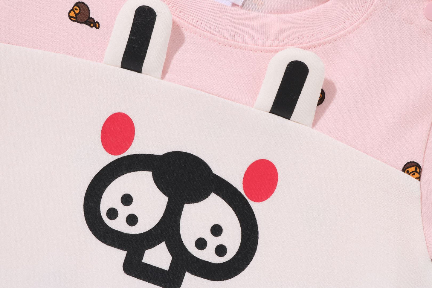 BAPE BABY MILO MONOGRAM FACE FRIENDS ROMPERS