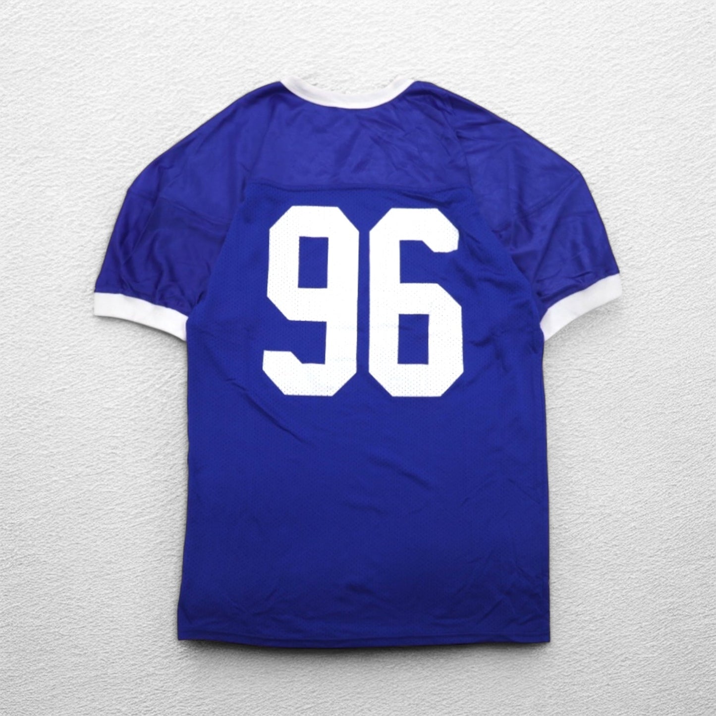 RUSSELL ATHLETIC USA Made 90s Game Shirt, Size 2XL, Blue Nylon, Numbered