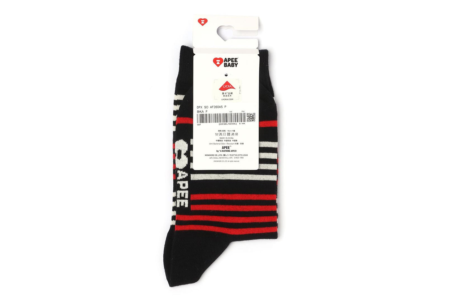 BAPE BABY DOPPY EMBROIDERY BADGE STRIPE SOCKS