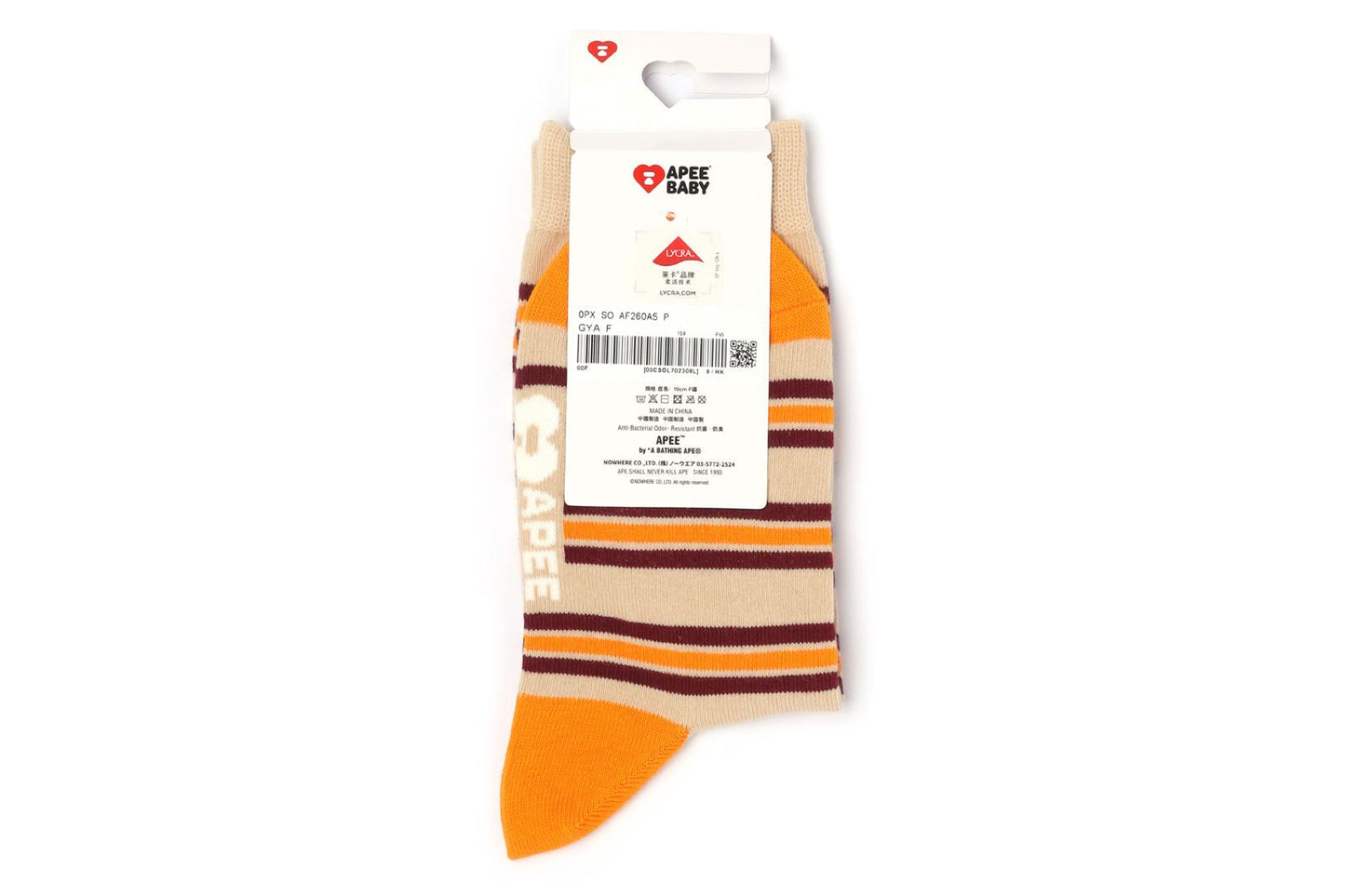 BAPE BABY DOPPY EMBROIDERY BADGE STRIPE SOCKS