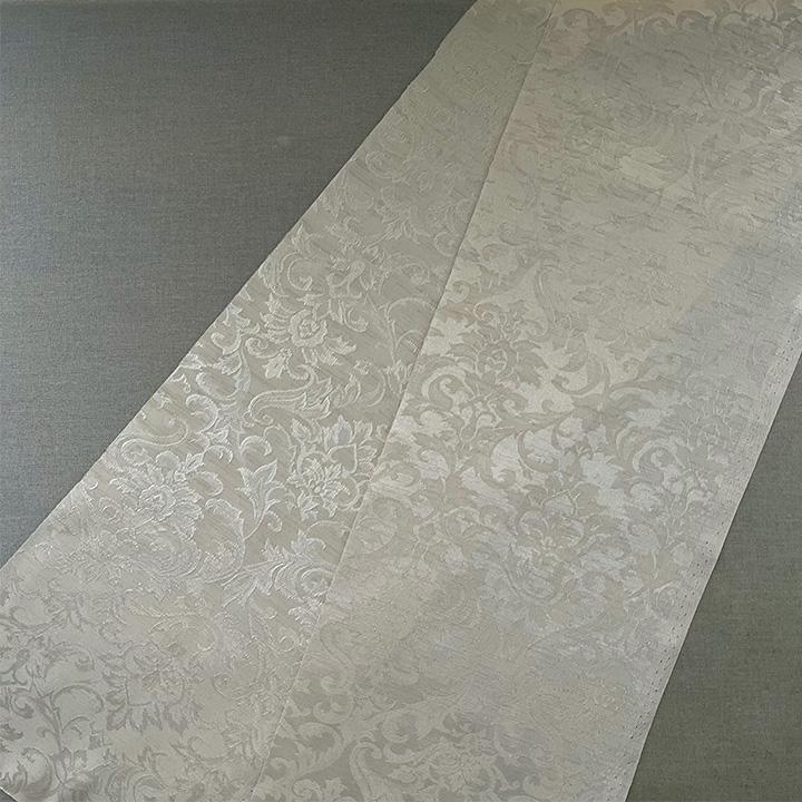 Damask patterned white oak half-collar, handmade half-collar, botanical, beige, ecru