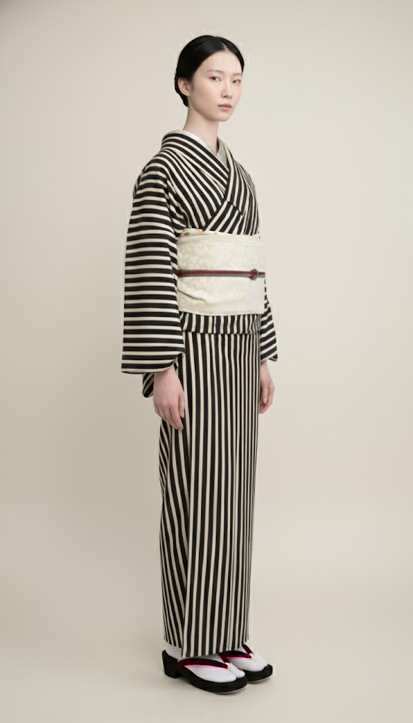 Half-width Obi [Savannah Moon] Half-width Heko Obi for Adults, Reversible White with Glitter