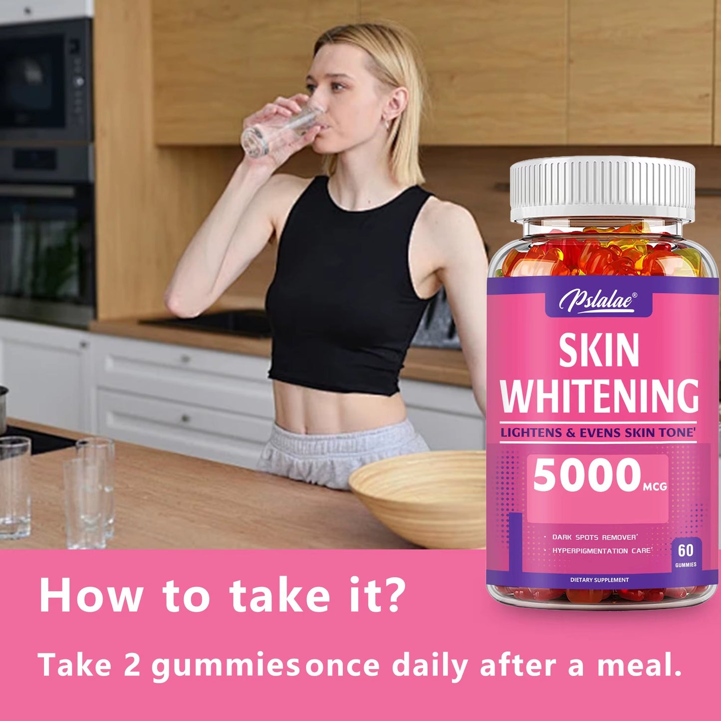 Skin Brightening Glutathione Gummies | L-Glutathione, Cinnamon & Lemon for Even Skin Tone (60ct)