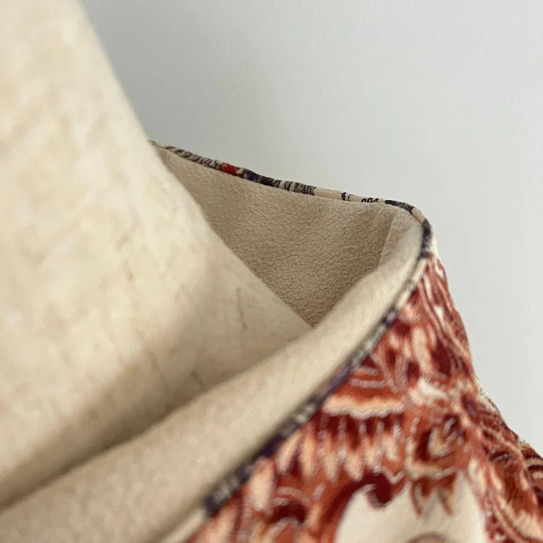 Quail Chirimen [Sand] Half-Collar, Chirimen, Solid Color, Quail