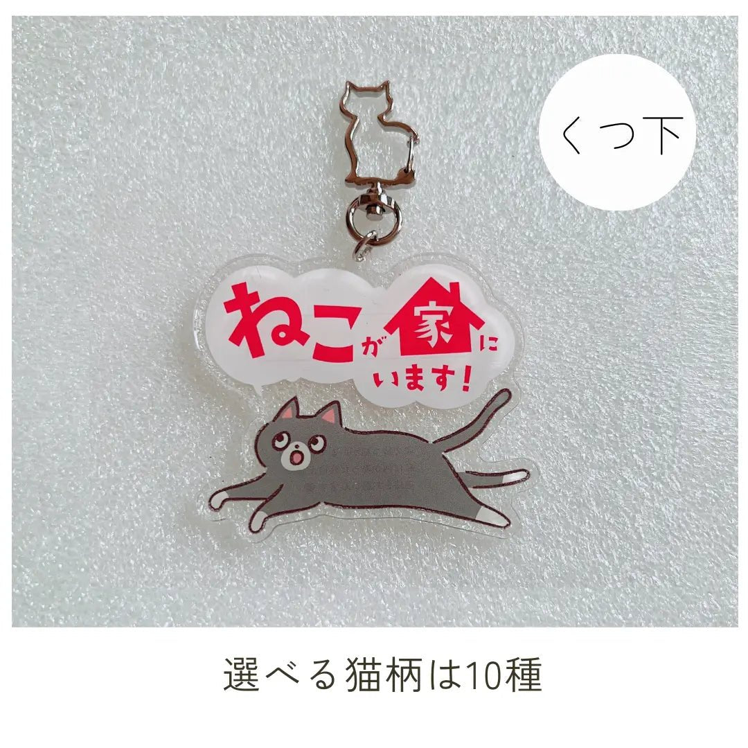 【全10種】家ねこキーホルダー | 連絡先が書ける SOSキーホルダー | 迷子・緊急時に愛猫を守るお守りグッズ