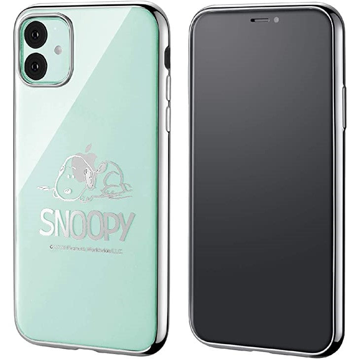[スヌーピー/SNOOPY]iPhone(アイフォン)用 TPU素材クリアケース (シルバー)