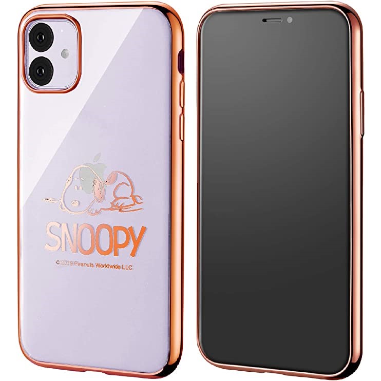 [スヌーピー/SNOOPY]iPhone(アイフォン)用 TPU素材クリアケース(ローズピンク)