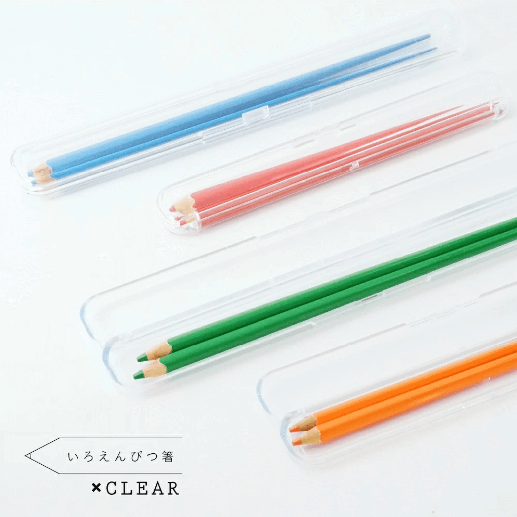 COLOUR 色鉛筆箸&クリア箸ケースのセット Sサイズ 18cm