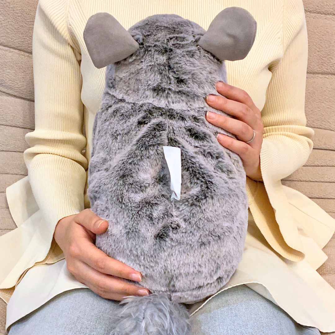 チンチラのふわもこティッシュケース（スタンダードグレー）＜予約販売＞【Nucleotide Nona】