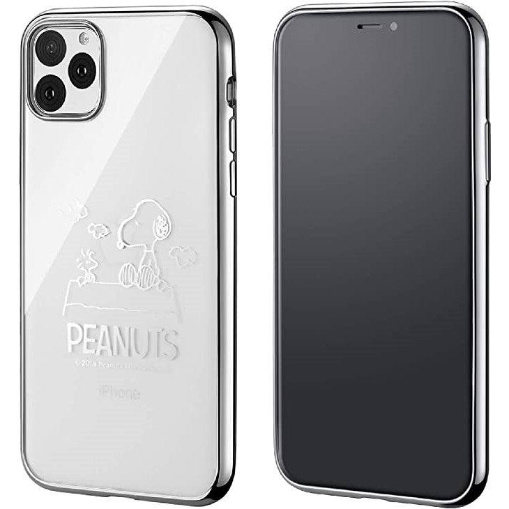 [スヌーピー/SNOOPY]iPhone(アイフォン)用 TPU素材クリアケース (シルバー)