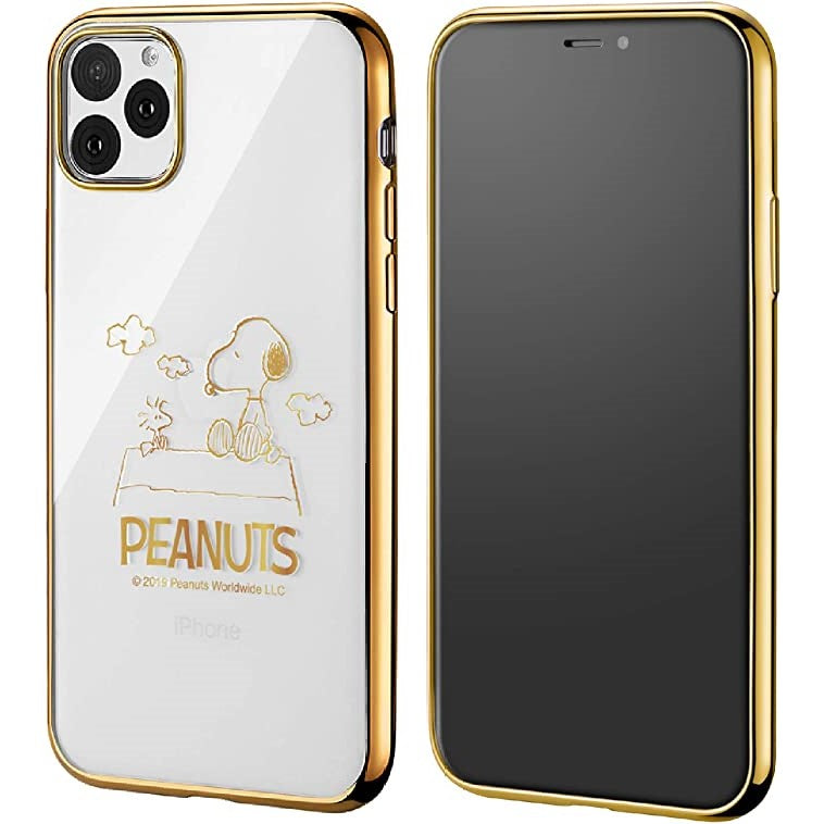 [スヌーピー/SNOOPY]iPhone(アイフォン)用 TPU素材クリアケース (ゴールド)