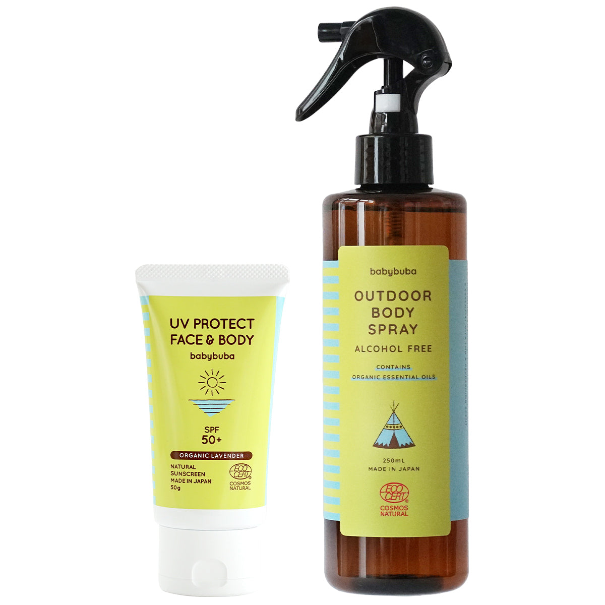 babybuba アウトドアスペシャルセット(アウトドアボディスプレー 250ml ＋ UVプロテクト SPF50+)