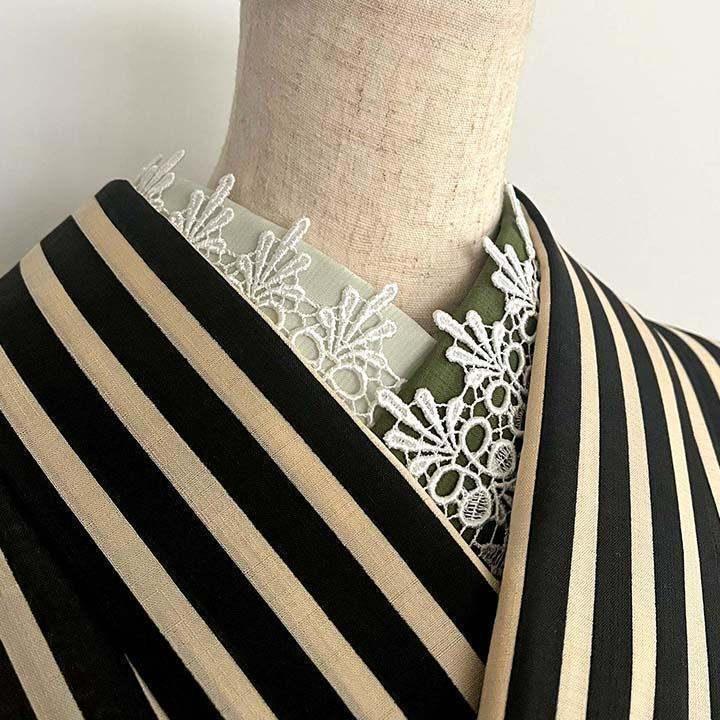 Ribbon Lace Half-Collar, Handmade Half-Collar, Obi Decoration, Kake-Eri, Date-Eri [2]